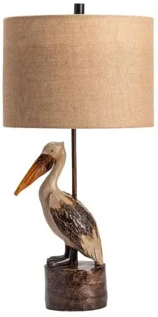 Crestview Collection Pelican Antique Painted Wood Table Lamp