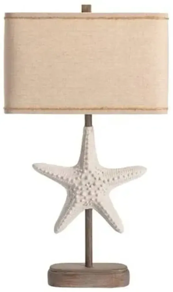 Crestview Collection Starfish White Sand Table Lamp