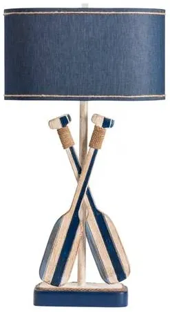 Crestview Collection Boat Oar Nautical Blue Table Lamp