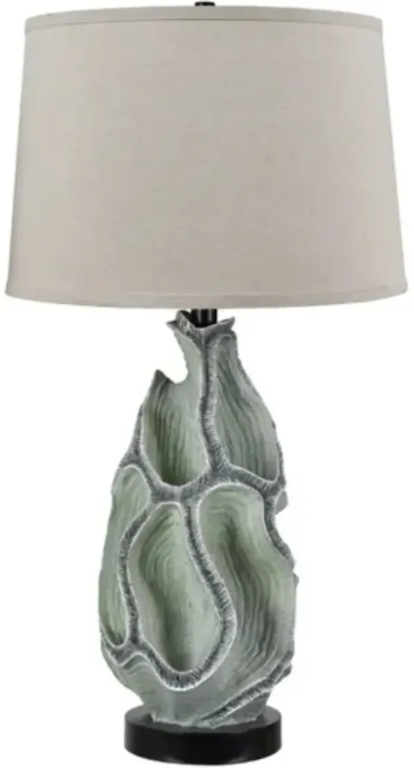 Crestview Collection Coral Reef Gray/Off-White Table Lamp