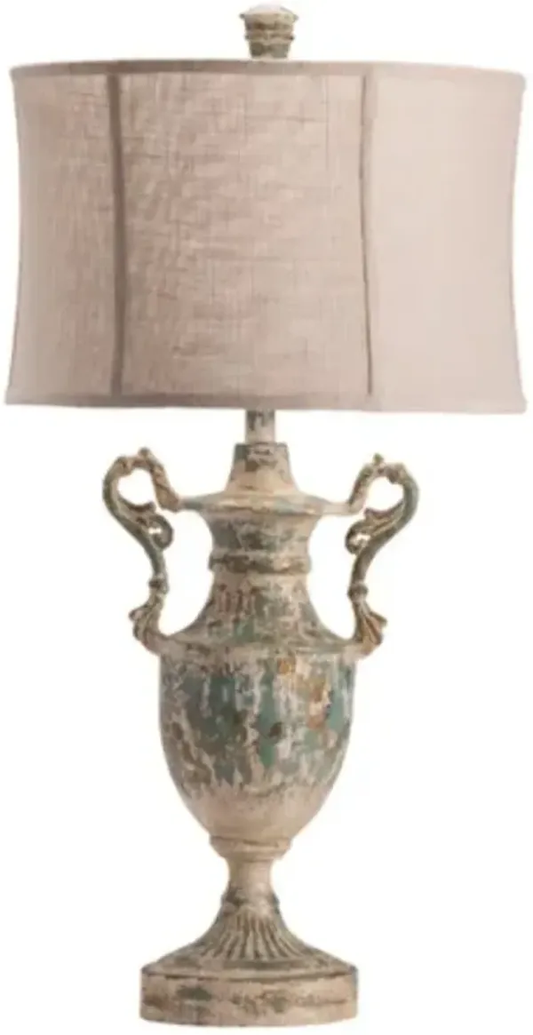 Crestview Collection Bausman Beige/Blue Table Lamp