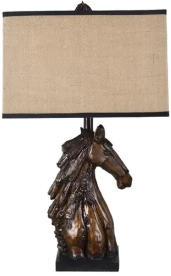 Crestview Collection Horse Bust Brown Table Lamp