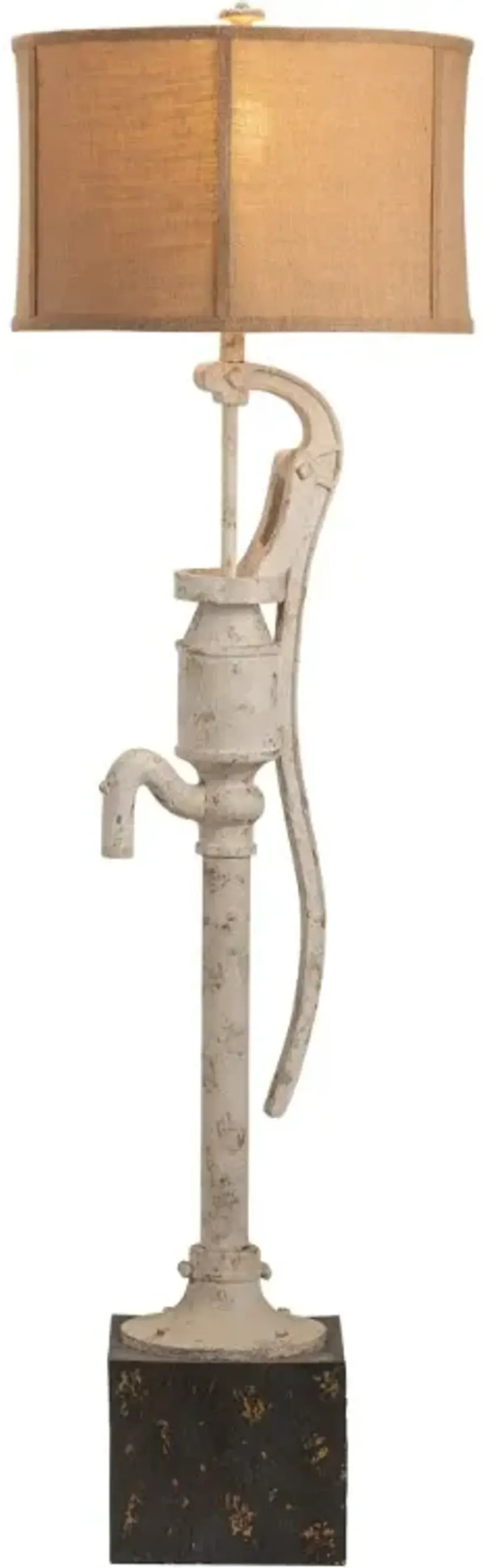 Crestview Collection Well Pump Brown/Off-White Floor Lamp