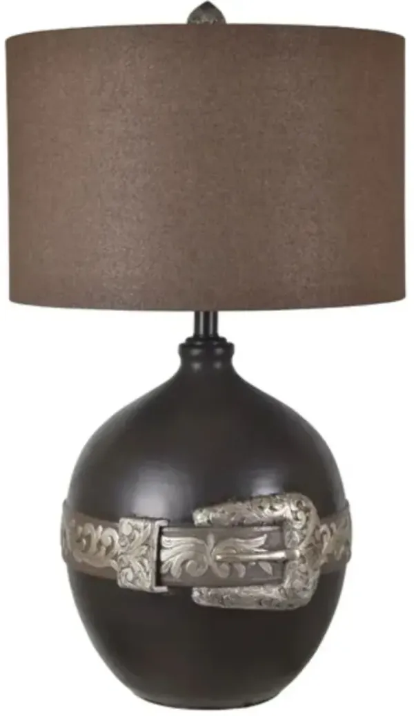 Crestview Collection Buckle Brown/Dark Brown Table Lamp