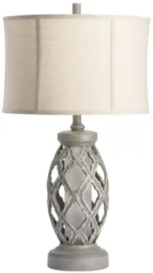 Crestview Collection Gaborone Distressed Grey Table Lamp
