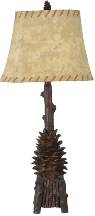 Crestview Collection The Standing Pinecone Beige/Dark Brown Table Lamp