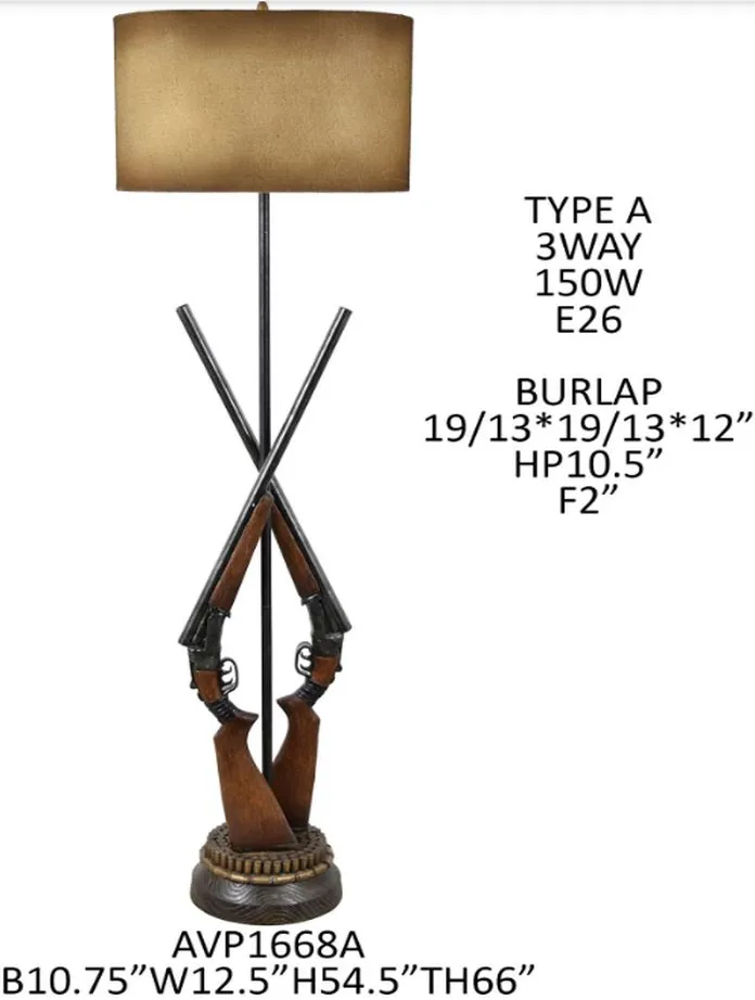 Crestview Collection Double Barrel Brown Floor Lamp