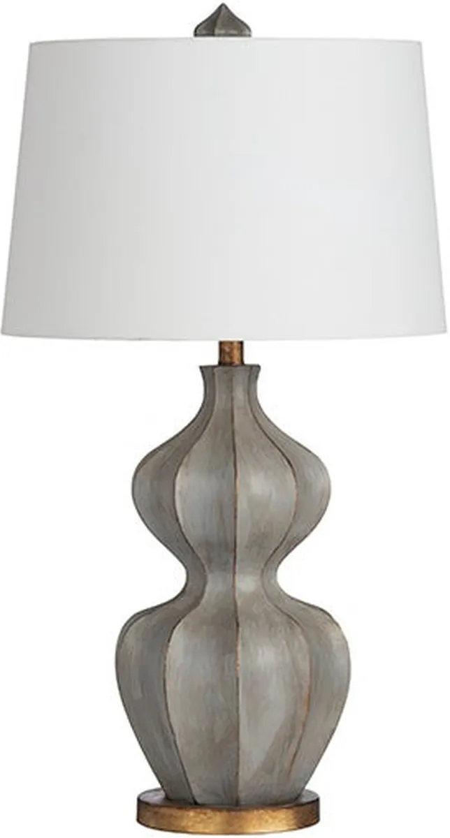 Crestview Collection Garnet Grey Wash/Gold Leaf Table Lamp