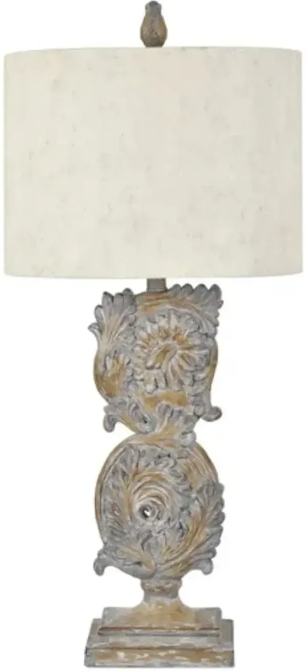 Crestview Collection French Relic Antique Cream/Aged Wood Table Lamp