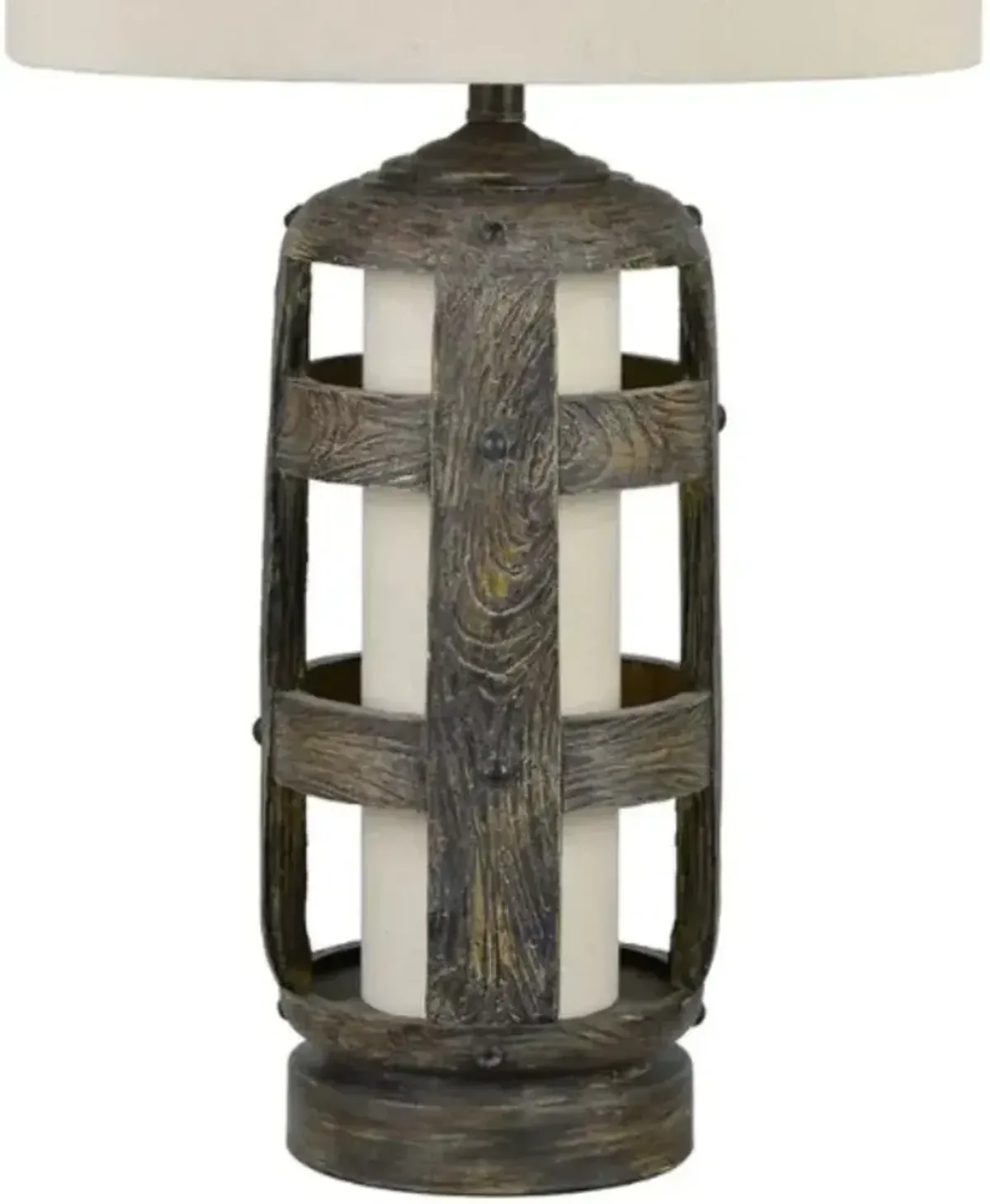 Crestview Collection Hayward Brown Open Windows Table Lamp with Nightlight