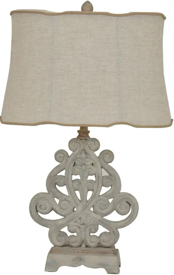 Crestview Collection Sarah Rustic White Washed Table Lamp