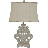 Crestview Collection Sarah Rustic White Washed Table Lamp