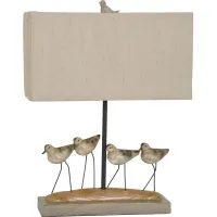 Crestview Collection Shore Birds Antique Wood & Black Table Lamp