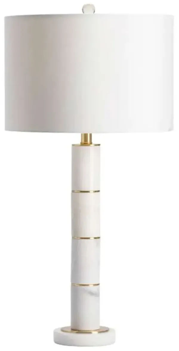 Crestview Collection Marble Column White Table Lamp