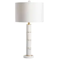 Crestview Collection Marble Column White Table Lamp