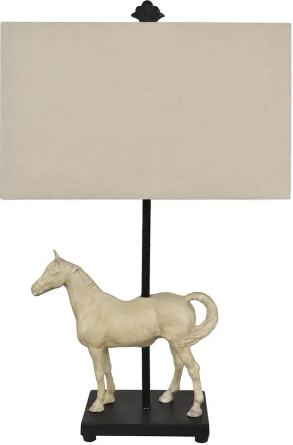 Crestview Collection Chase Bleached White & Black Table Lamp