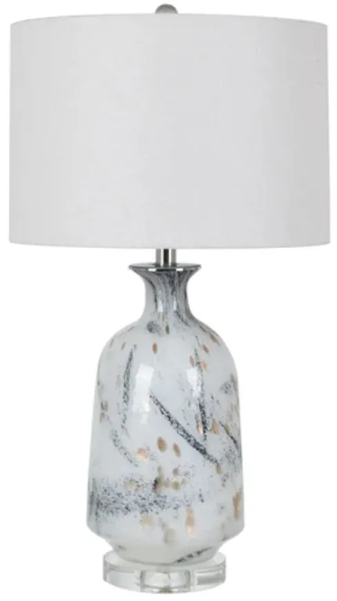 Crestview Collection Cantor Hand Finished Gold Glitter/White Table Lamp