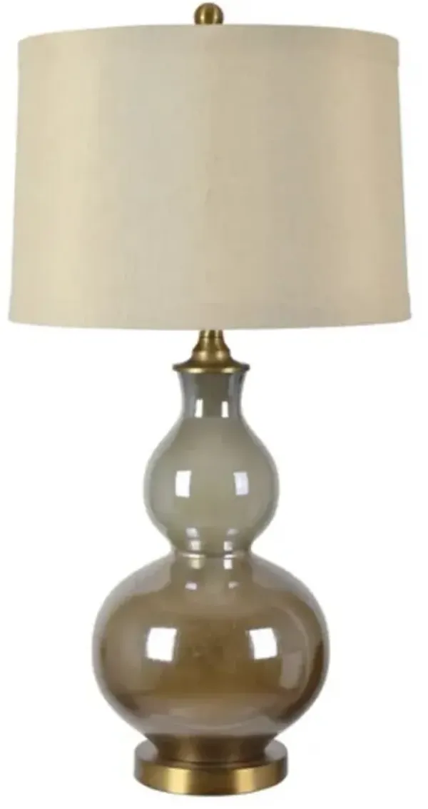 Crestview Collection Berkely Glazed Antique Brass/Irredescent Gold Double Gourd Lamp