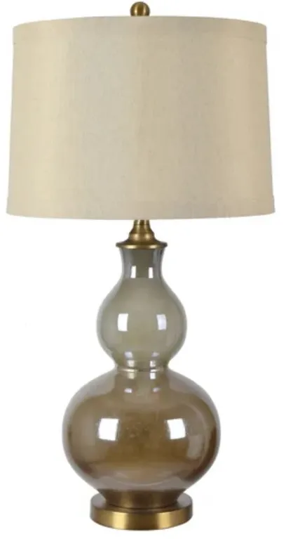 Crestview Collection Berkely Glazed Antique Brass/Irredescent Gold Double Gourd Lamp