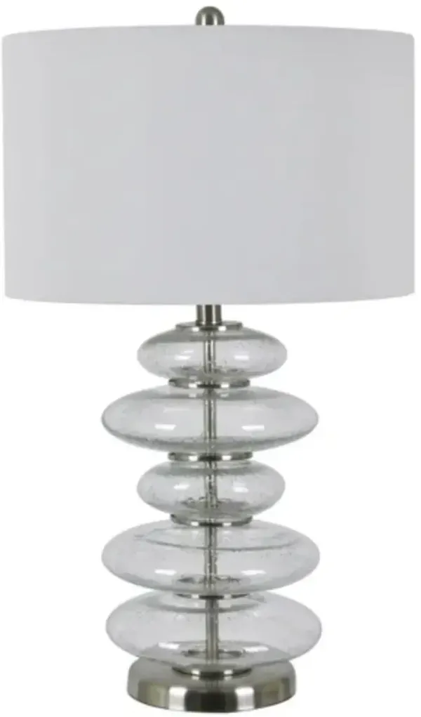 Crestview Collection Keller Stainless Steel/White Table Lamp