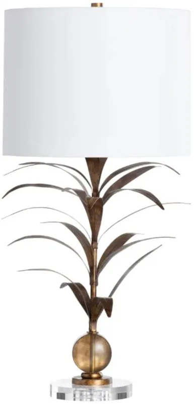 Crestview Collection Mandalay Gold Stylized Palm Fronds Table Lamp