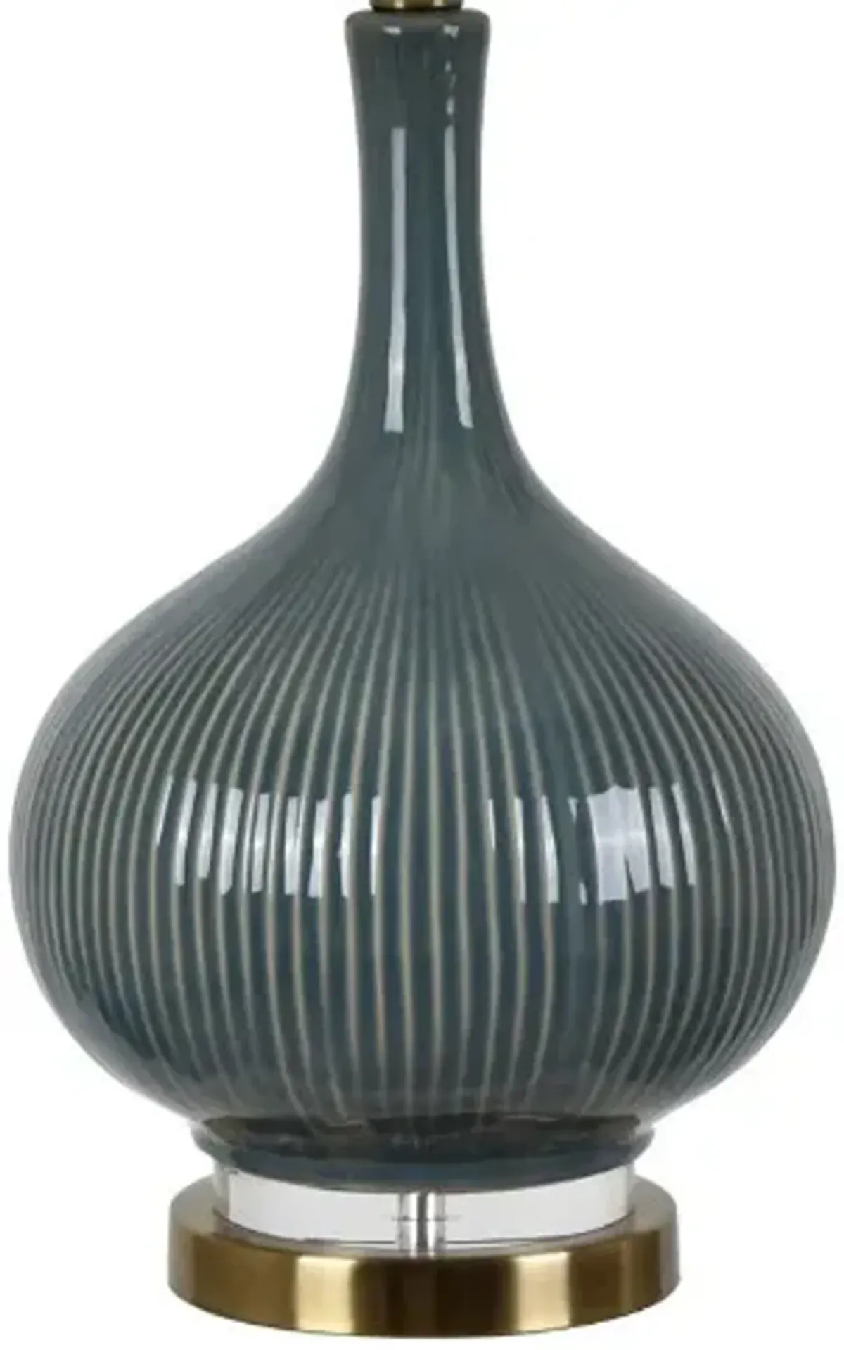 Crestview Collection Sawyer Blue-Green/Gold/Off-White Ceramic Table Lamp