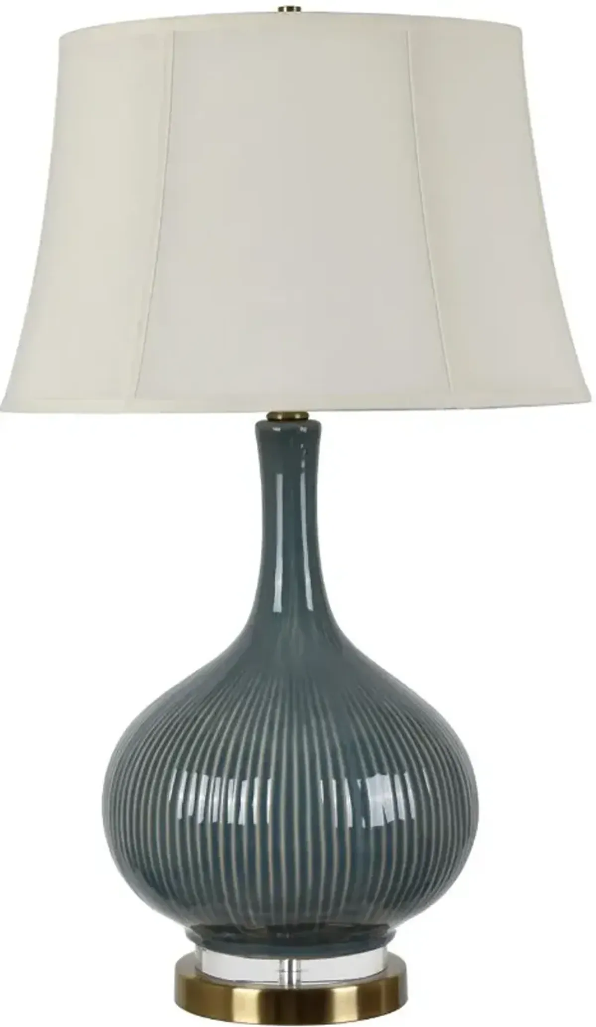 Crestview Collection Sawyer Blue-Green/Gold/Off-White Ceramic Table Lamp