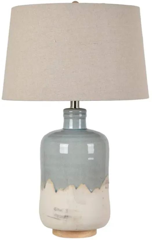 Crestview Collection Mallory Aqua Dripped Table Lamp