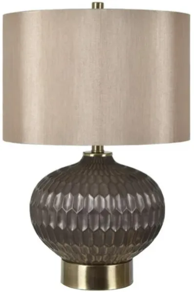 Crestview Collection Bowen Beige/Taupe Faceted Table Lamp