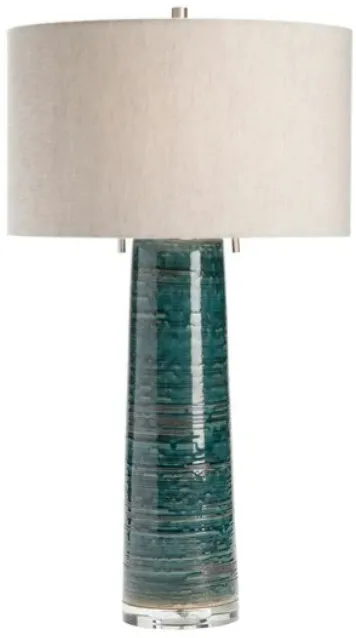 Crestview Collection Malachite Blue-Green/White Table Lamp
