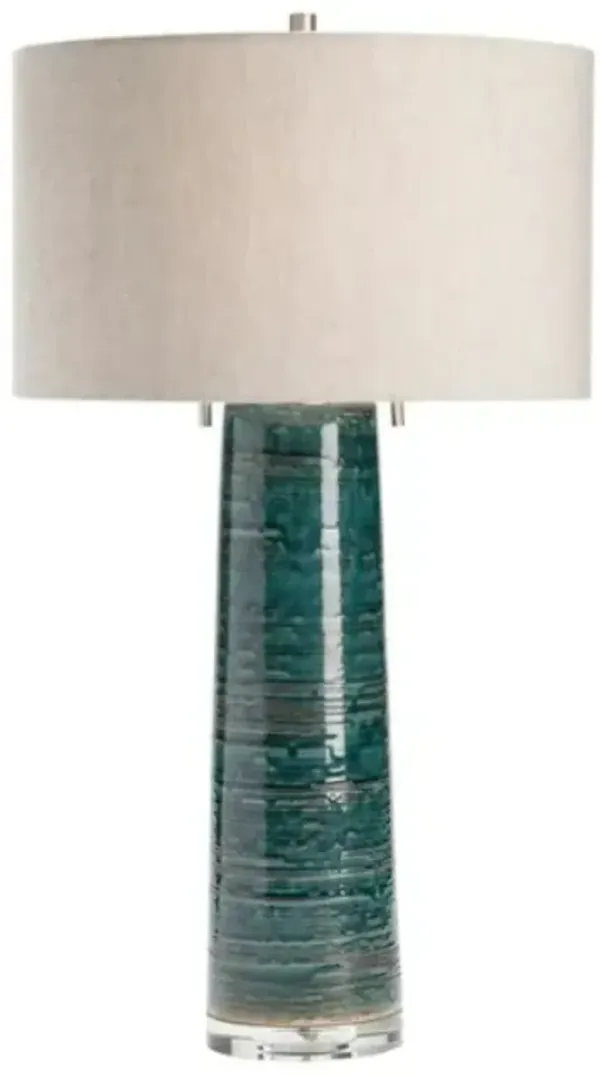 Crestview Collection Malachite Blue-Green/White Table Lamp