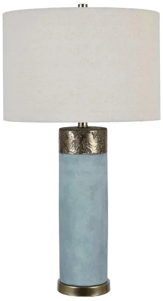 Crestview Collection Baylor Blue Stylish Cylinder Table Lamp