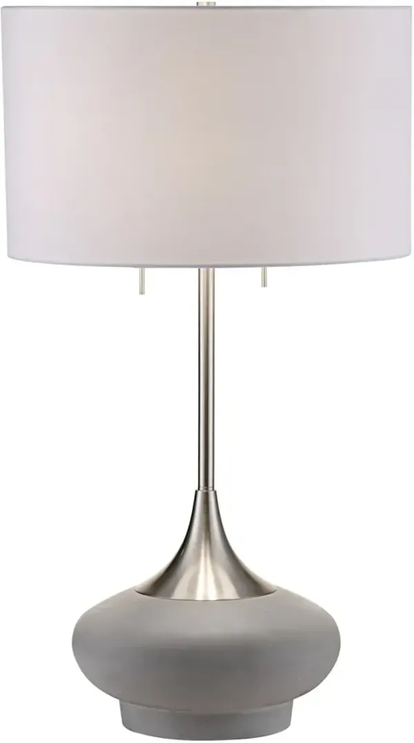 Crestview Collection Hayden Gray/Stainless Steel/White Table Lamp