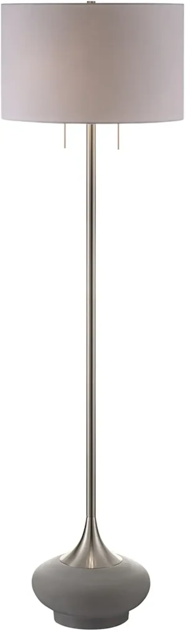 Crestview Collection Hayden Gray/Stainless Steel/White Floor Lamp