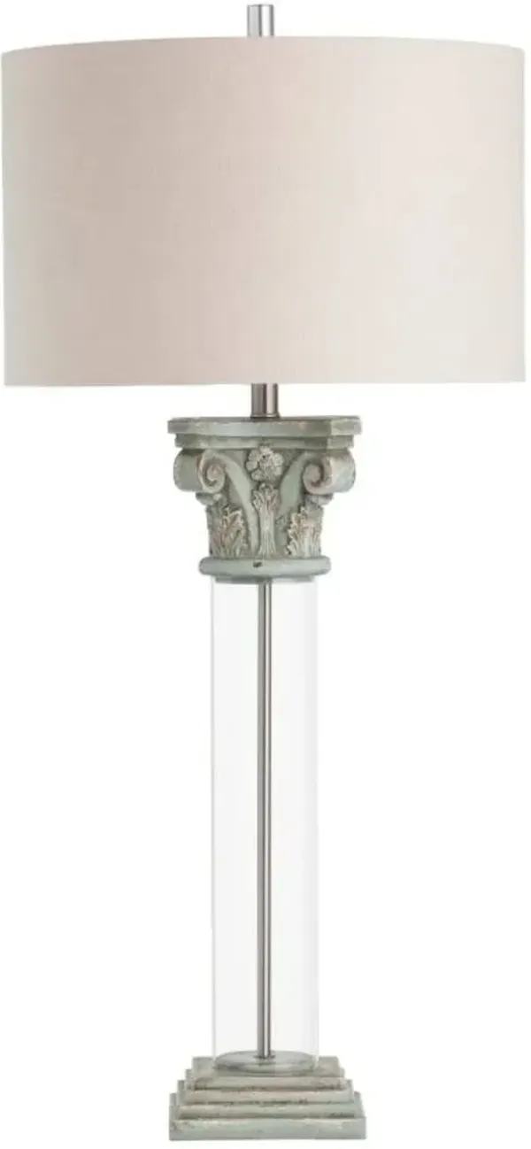 Crestview Collection Elise Transparent/Verdigris Table Lamp