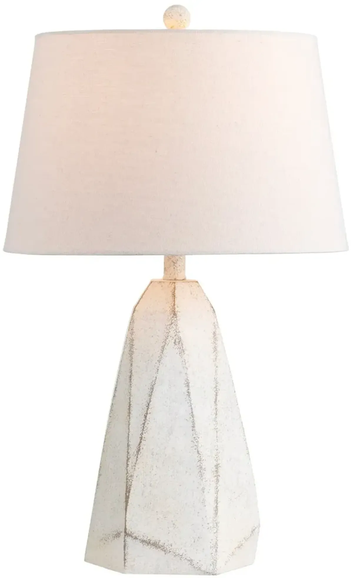 Crestview Collection Parsons White Polyhedron Table Lamp