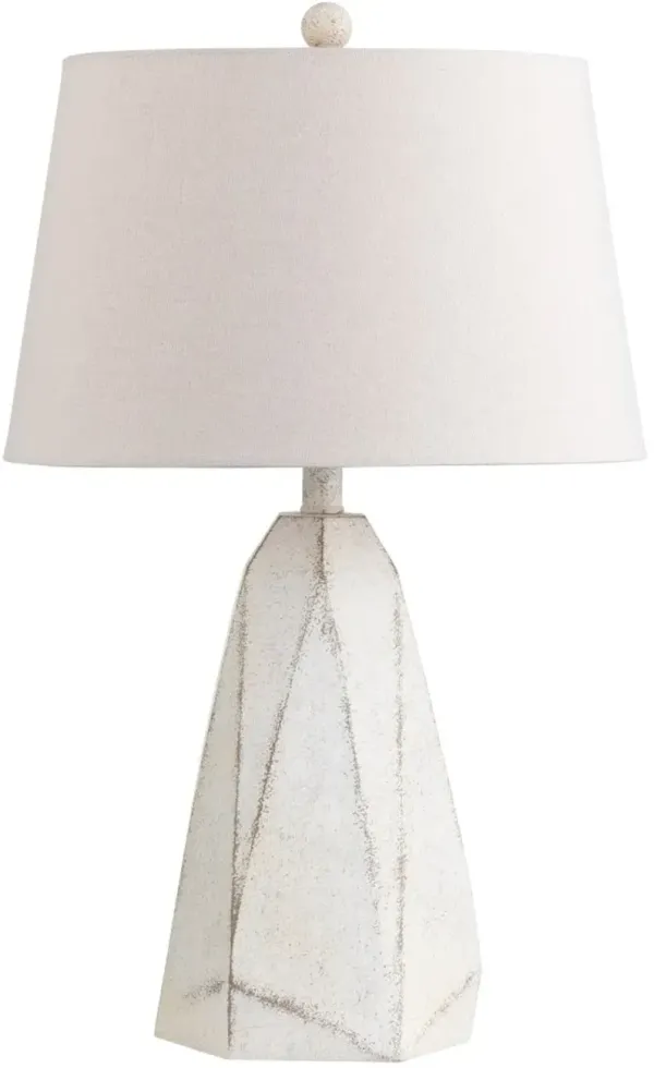 Crestview Collection Parsons White Polyhedron Table Lamp