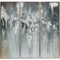 Crestview Collection Blossom Mist 3-Piece Gray/Light Gray Wall Art Set