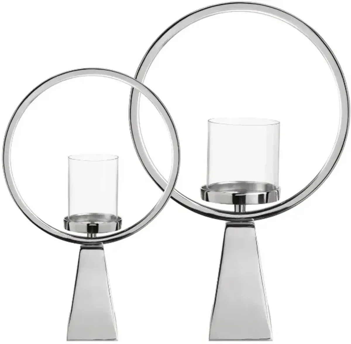 Crestview Collection Conner 2-Piece Silver Candleholder Set