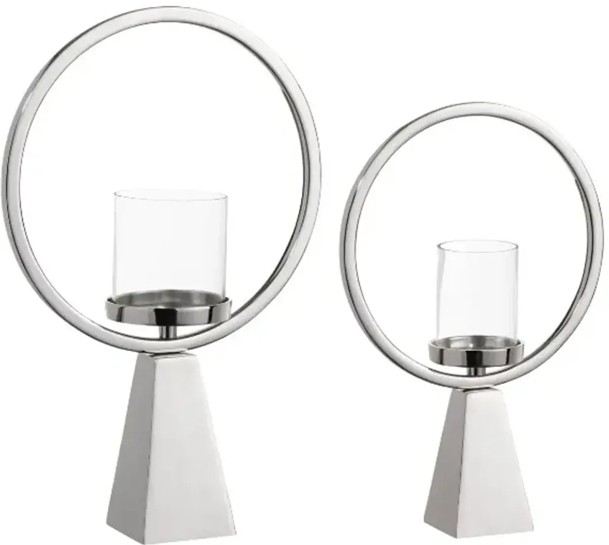 Crestview Collection Conner 2-Piece Silver Candleholder Set