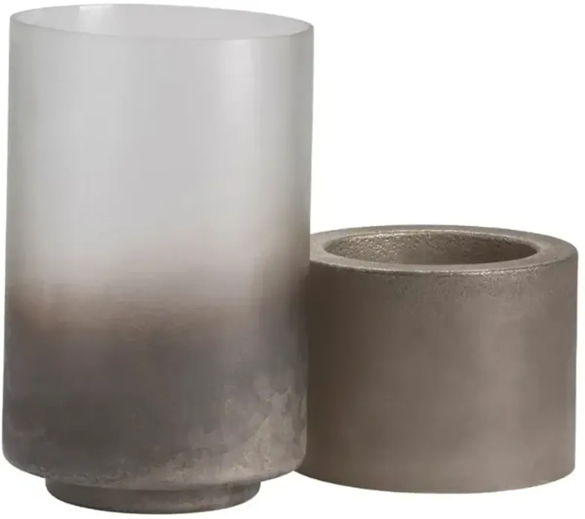 Crestview Collection Ellery Brown Large Metallic Smoke Hurricane Globes Candleholder