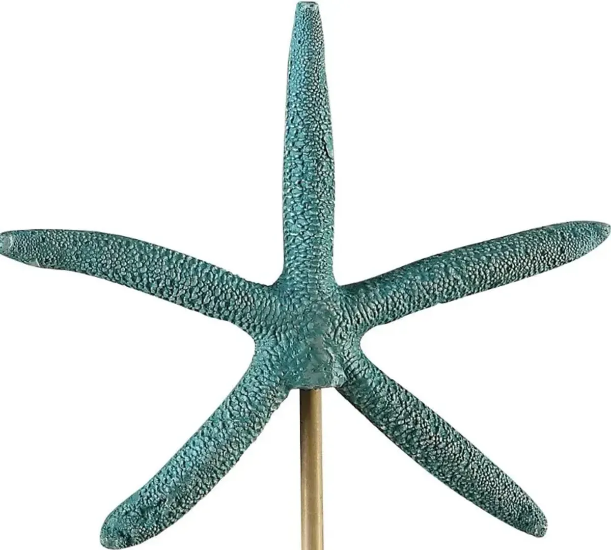 Crestview Collection Set of 3 Blue-Green/Bleached Wood Starfish Statues