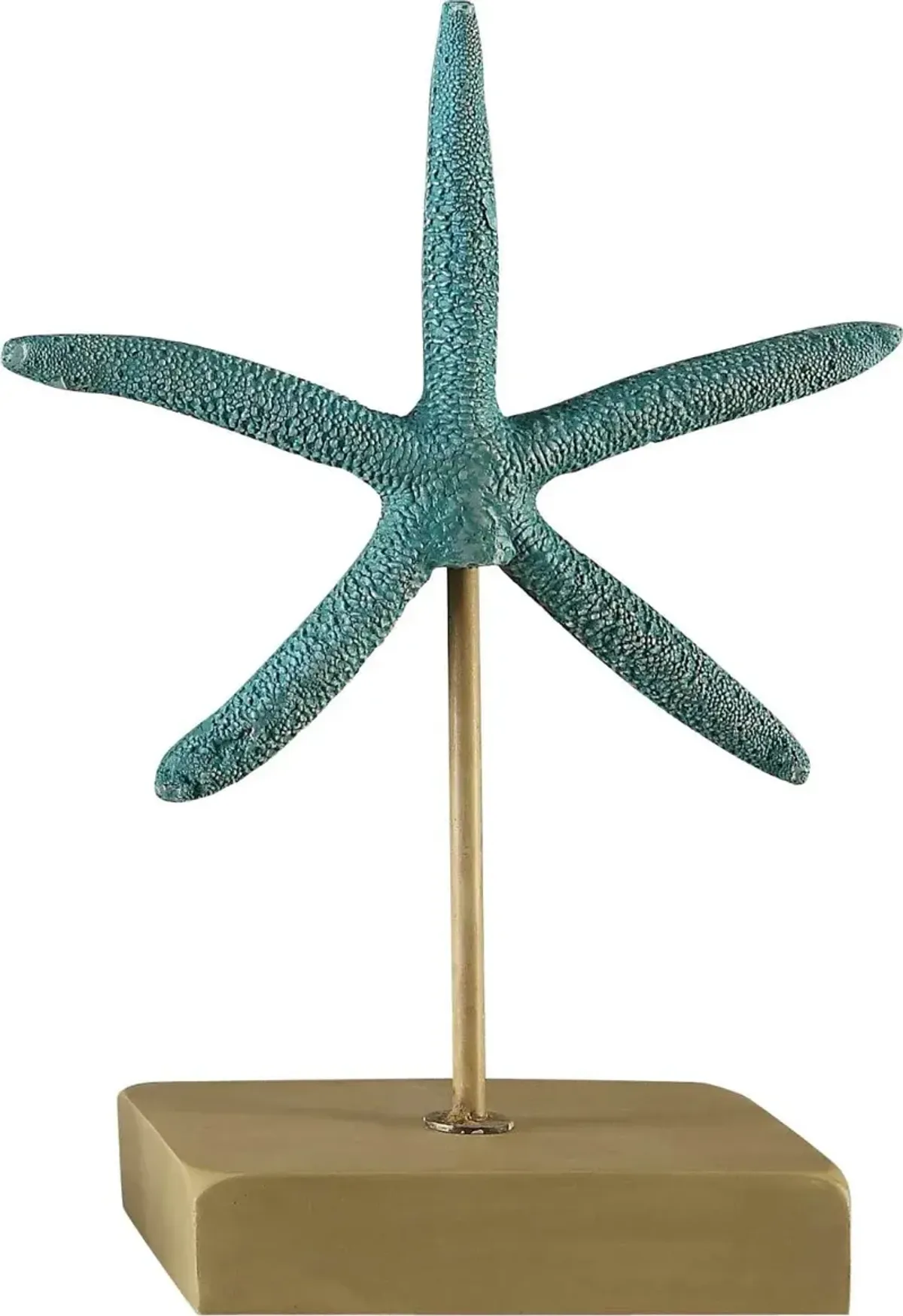 Crestview Collection Set of 3 Blue-Green/Bleached Wood Starfish Statues