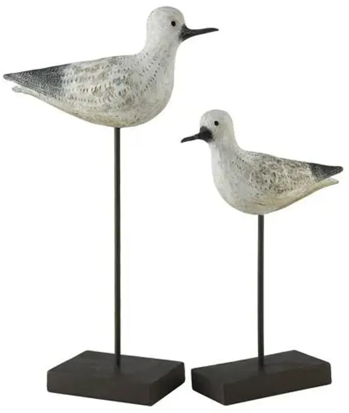 Crestview Collection Coastal Set of 2 Black/White Bird Statues