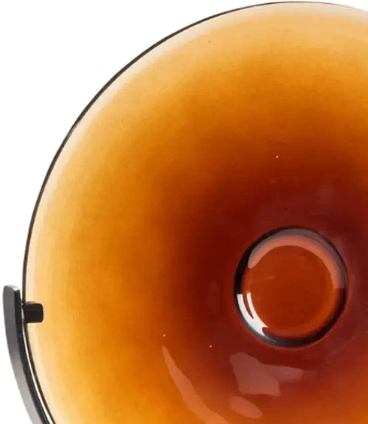 Crestview Collection Miramar Bronze Short Amber Blown Glass Disc with Stand