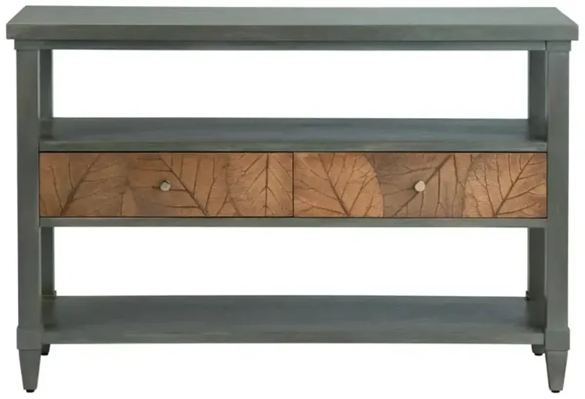 Crestview Collection Arbor Green Grey Wash Console Table