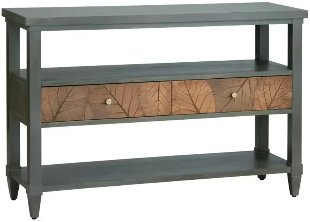 Crestview Collection Arbor Green Grey Wash Console Table