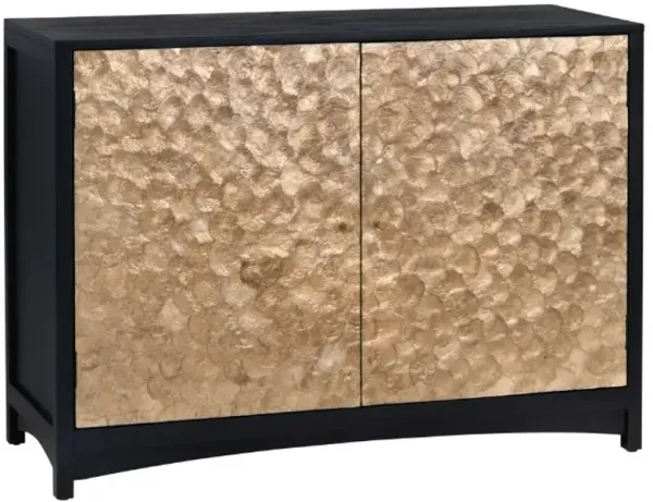 Crestview Collection Cayman Stained Black Capiz Shell Cabinet