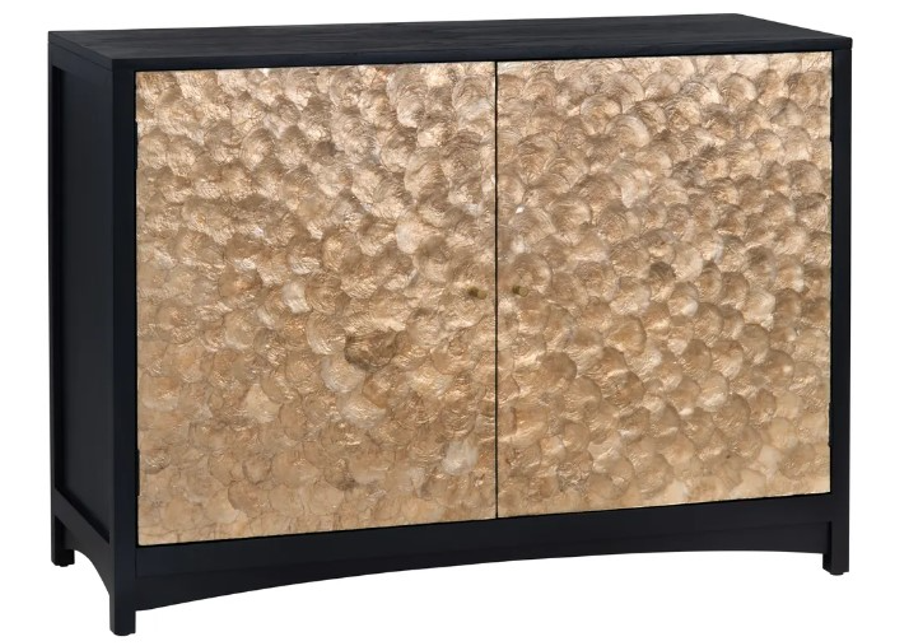 Crestview Collection Cayman Stained Black Capiz Shell Cabinet