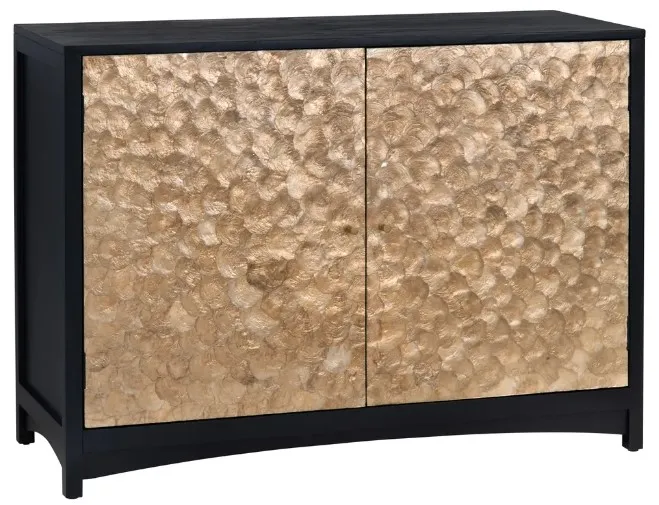 Crestview Collection Cayman Stained Black Capiz Shell Cabinet